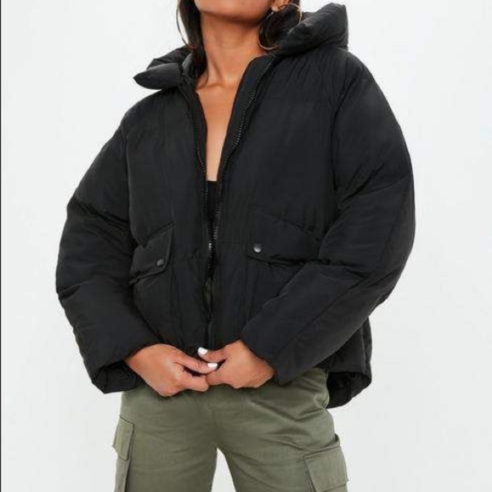 Missguided Black Oversized Puffer Jacket